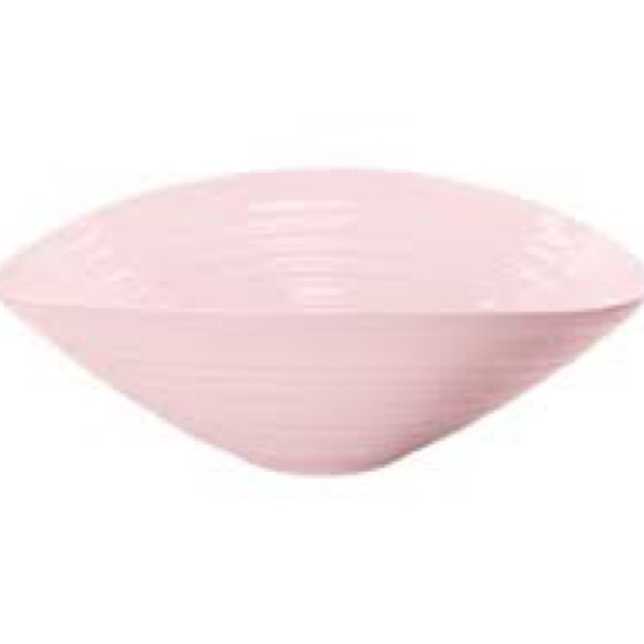 Rare Sophie Conran Portmeirion Pink Porcelain Ribbed Salad Serving 11.75”Bowl - Picture 2 of 16